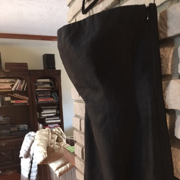 Theory, Dressy black dress, strapless. Size 8. Wool brocade ( 98%), Lycra (2%) - Picture 3 of 4